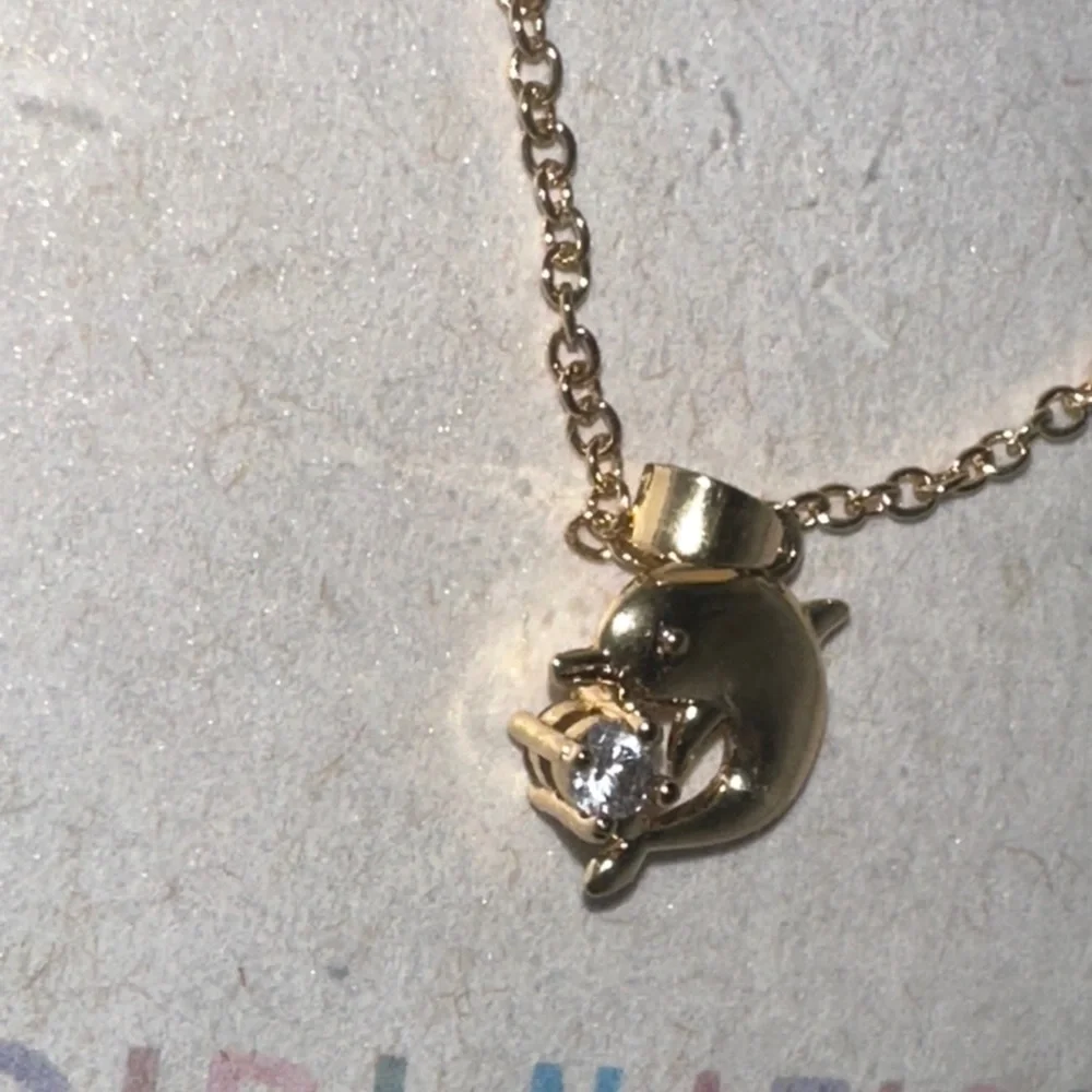 Gold Dolphin Pendant Necklace for Kids